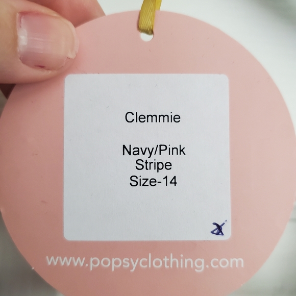 Popsy navy and pink dress with POCKETS! - Picture 3 of 3